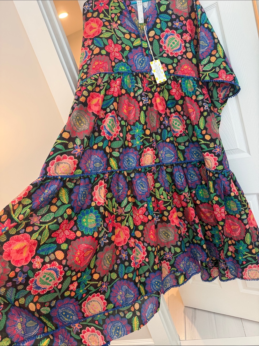 NWT Tia Cibani for Maisonette Zsofia Peasant Kaftan Matyo Floral O/S